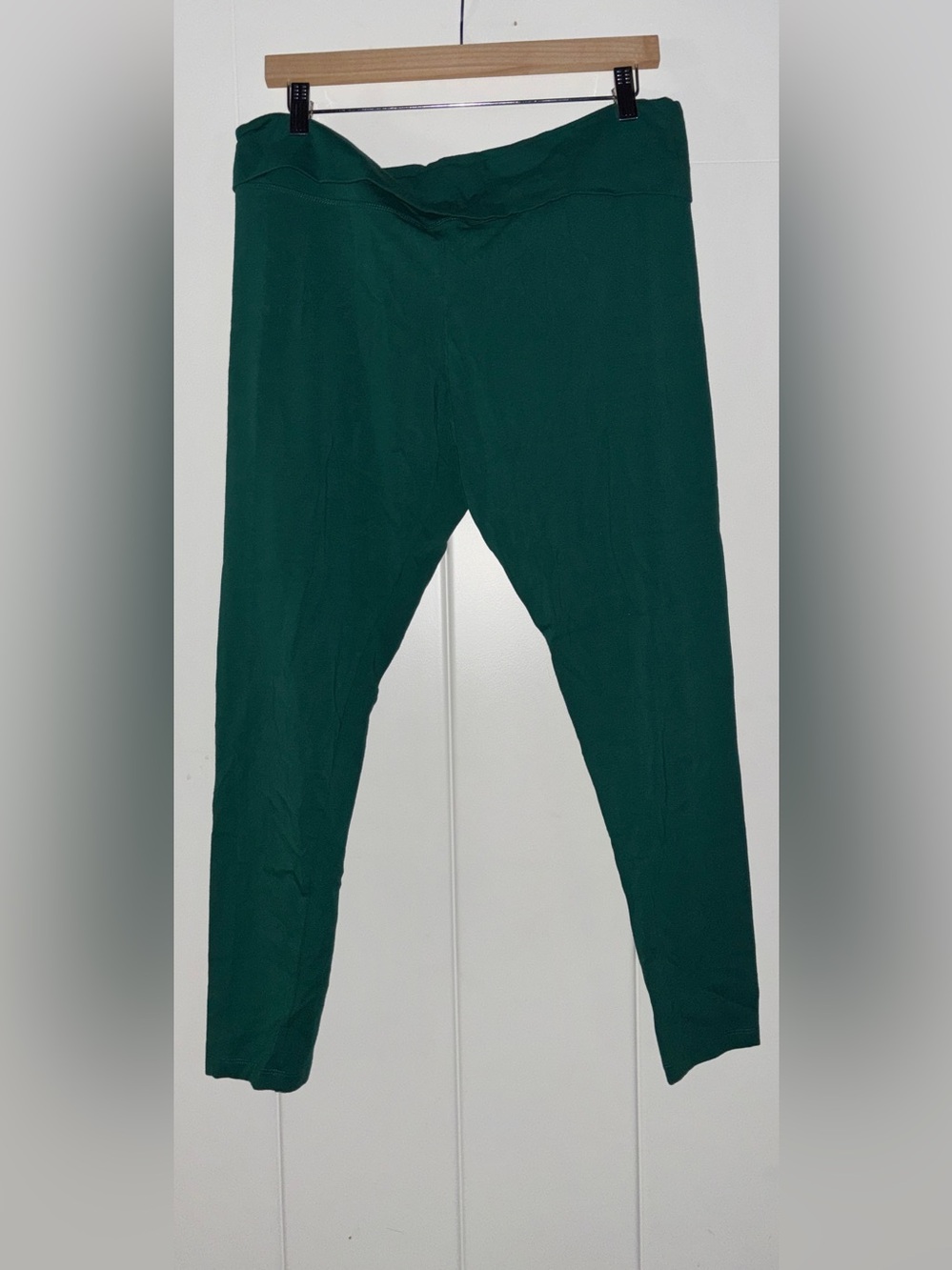 Pink Victoria Secret Foldover Green Mid-Waisted Logo Leggings Women XL Yoga